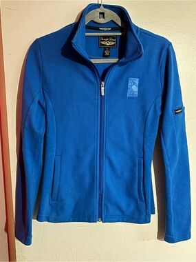 The Lodge at Torrey Pines Bright Blue Full-Zip Jacket by Straight Down. Size S